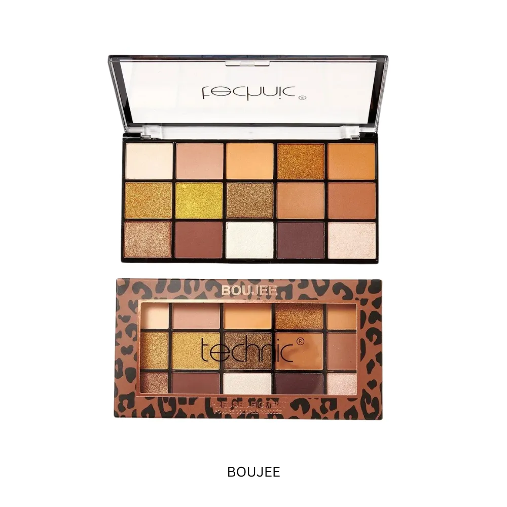 Technic Pressed Pigment Eyeshadow Palette | 15 Matte & Shimmer Shades | Multi-Colour Options