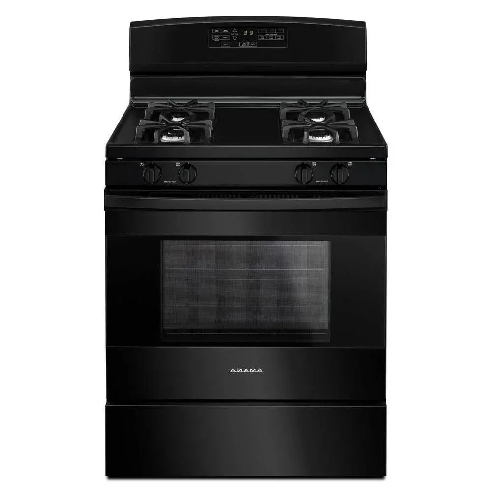 Amana AGR6603SFB Gas Range – Freestanding – 5 cu ft – Black