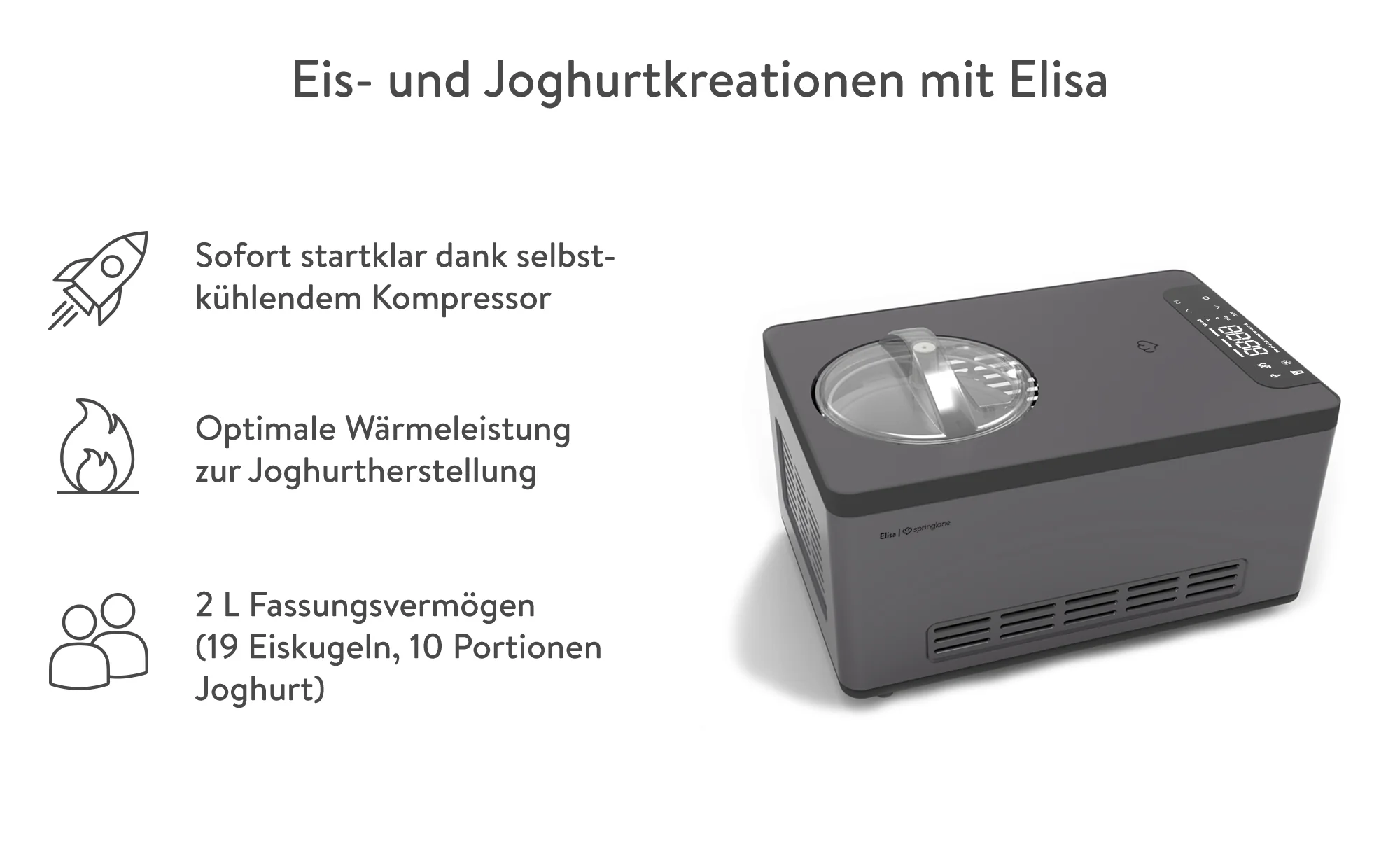 Réfrigérateur Elisa 2 litres 2025 – Noir ou argent