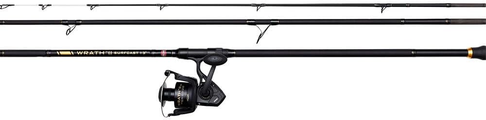 Penn Wrath II Surfcast Meeresangeln Rute und Rolle Combo - Tolles Preis-Leistungs-Verhältnis Salzwasser-Angelset zum Surfcasting Inklusive starker und dennoch sensibler Rute und langlebiger Spinnrolle