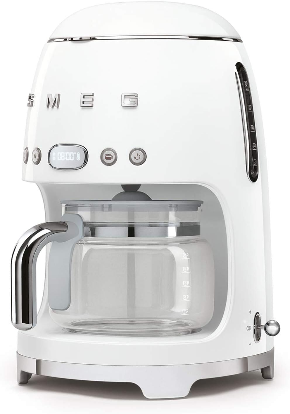Smeg, DCF02BLMEU, Filter-Kaffeemaschine, Aroma und Autostart-Funktion, Glaskaraffe bis 12 Tassen, 2 Intensitätsniveaus, Warmhaltefunktion, 1050W, Mattschwarz