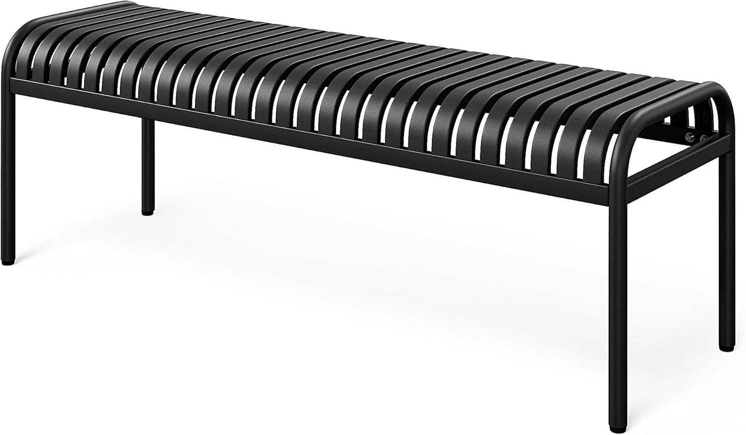di volio Gartenbank BAISO - Metallbank für Terrasse & Garten, 130 cm, wetterfest (Schwarz)