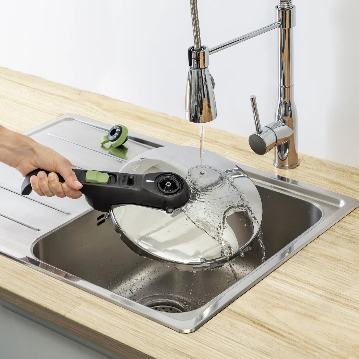 Tefal Secure Trendy inductiegeschikte snelkookpan van roestvrij staal, 8L