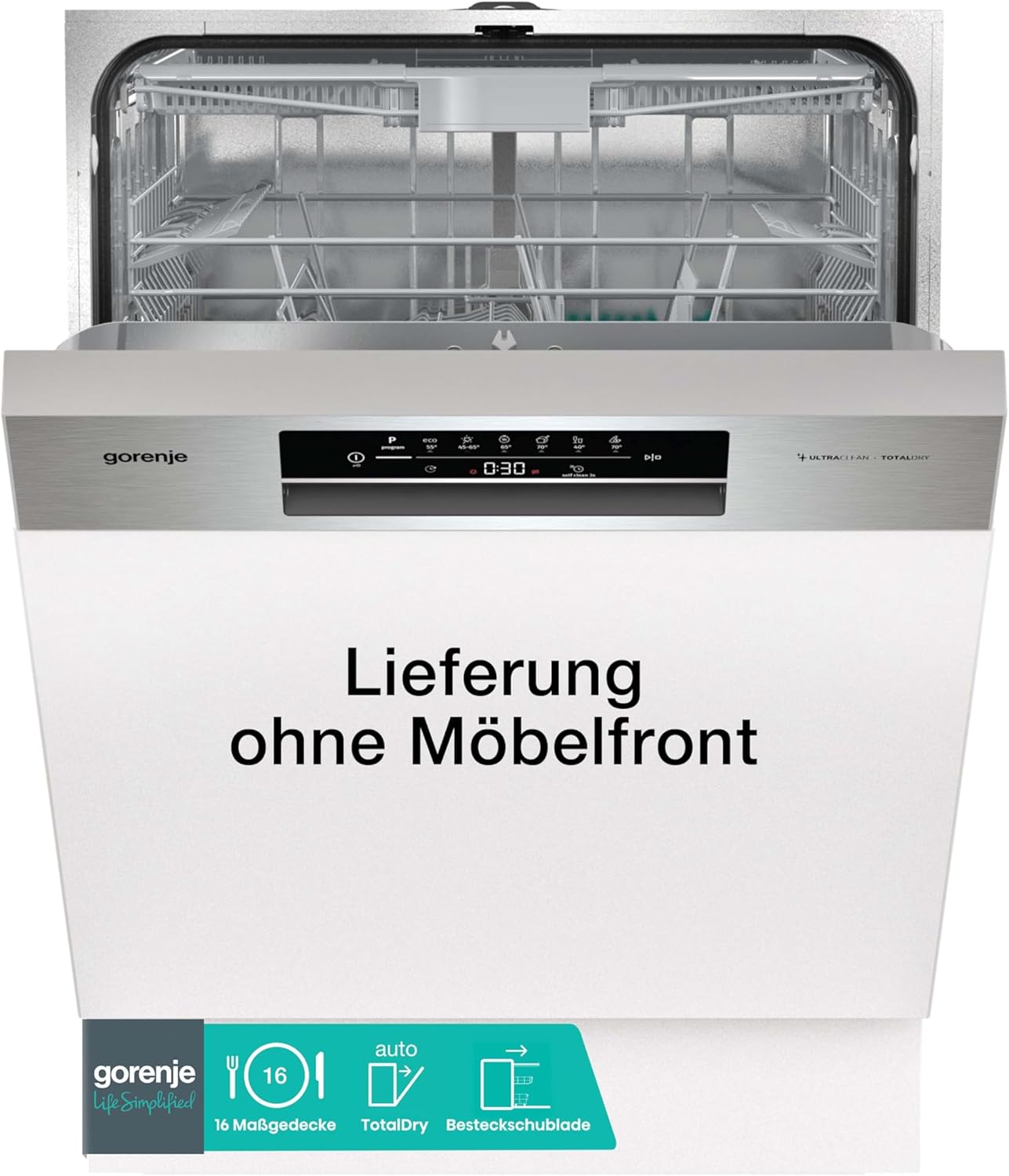 Gorenje GV663A66 Geschirrspüler/Einbaugerät FRONT NICHT ENTHALTEN/Made in EU/60 breite/16 Maßgedecke/8 Programme/TotalDry/Nachtprogramm/Status LED Licht/EEK: A-10%/Einbaumaße (HxBxT): 82 x 60 x 55,5cm