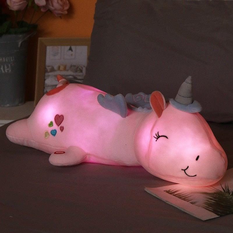 LumaCuddle Lunacorn Unicorn Plush Toy | Glowing Rainbow LED Night Light