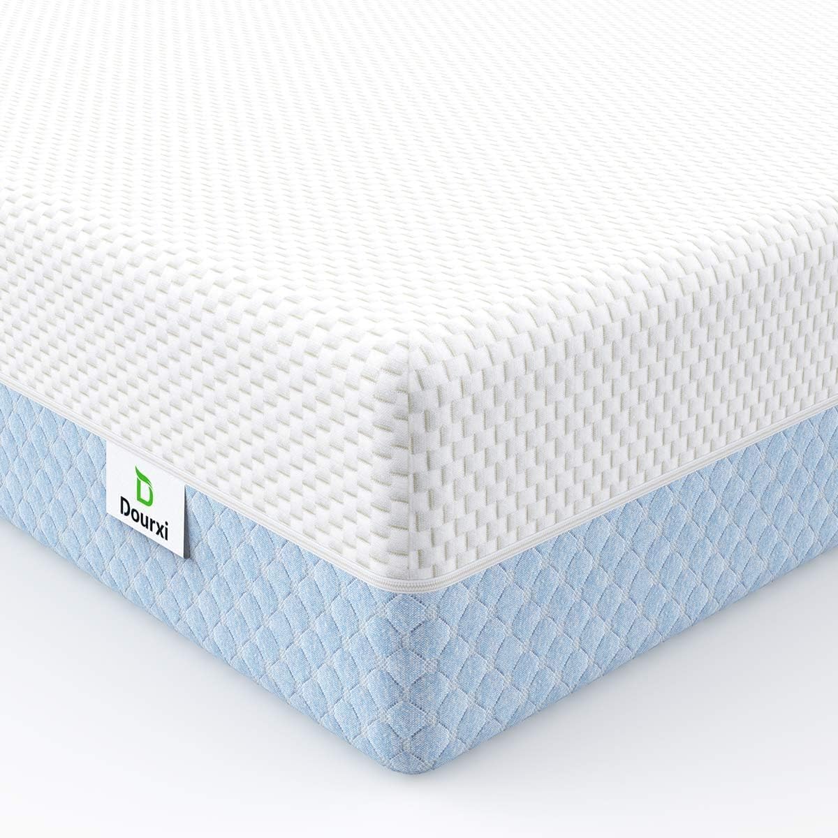 Crib Mattress. Dual Sided Comfort Memory Foam Toddler Bed Mattress. Triple-Layer Breathable Premium Baby Mattress for Infant and Toddler w/Removable Outer Cover - White&Grey
