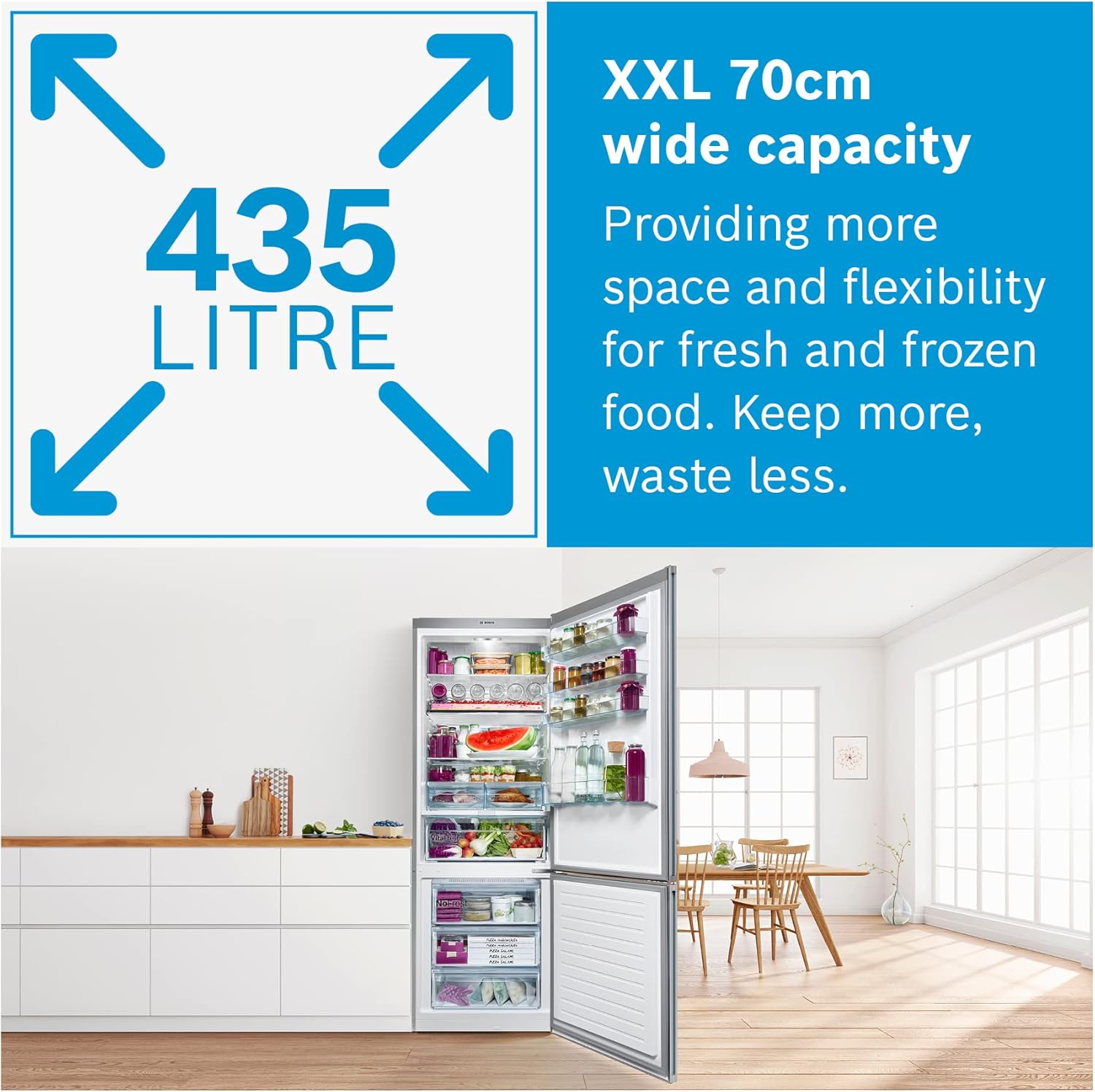 Bosch KGN49XWEA - Série 4, Réfrigérateur combiné pose-libre, 203 x 70 cm, Blanc