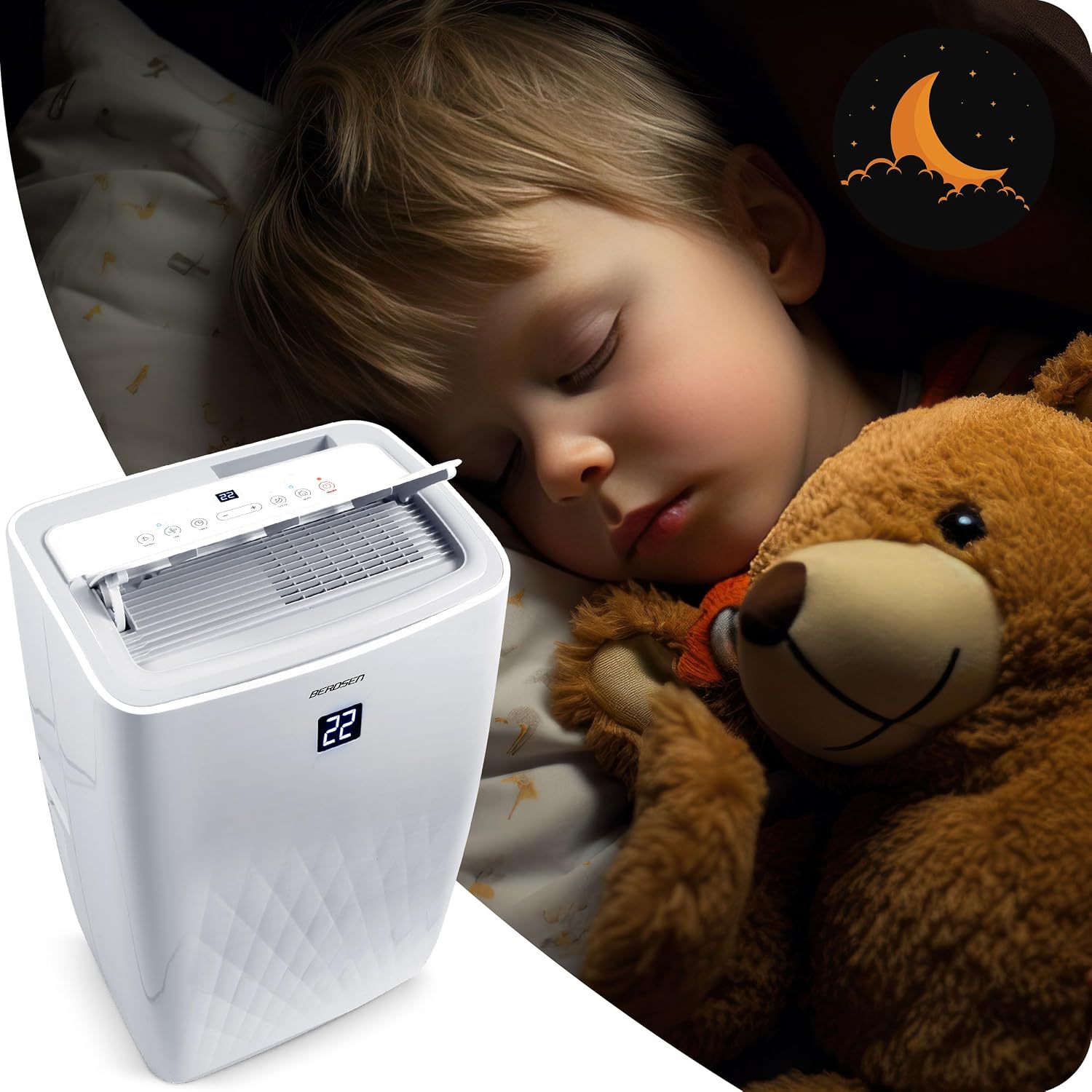 Berdsen Mobiles Klimagerät 5-in-1 14000 BTU - Kühlung, Heizung, Entfeuchtung, Ventilation, Schlafmodus - Tuya Smart App - Energieeffizient
