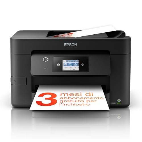 Epson WorkForce Pro WF 3820DWF, Stampante Multifunzione, Inkjet A4 Fronte/Retro, Fax, Scansione, Copia, ADF 35 Pagine, Velocità 21 Pagine al Minuto : Informatica