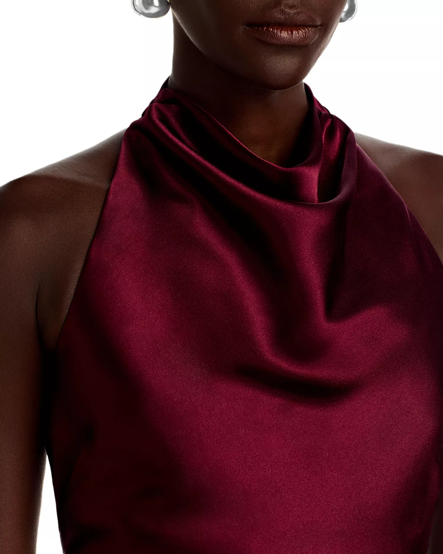 Aqua Women’s Draped Halter Gown