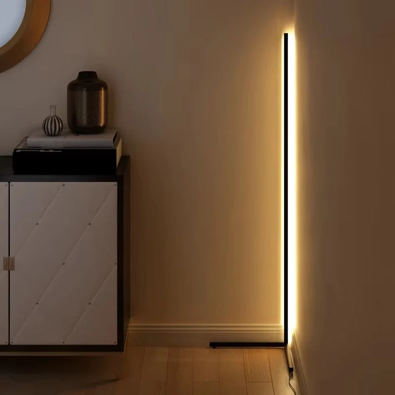 LED Stehlampe dimmbar mit Fernbedienung - Moderne Ecklampe f��r Wohnzimmer & B��ro - 3 Farbtemperaturen & minimalistisches Design