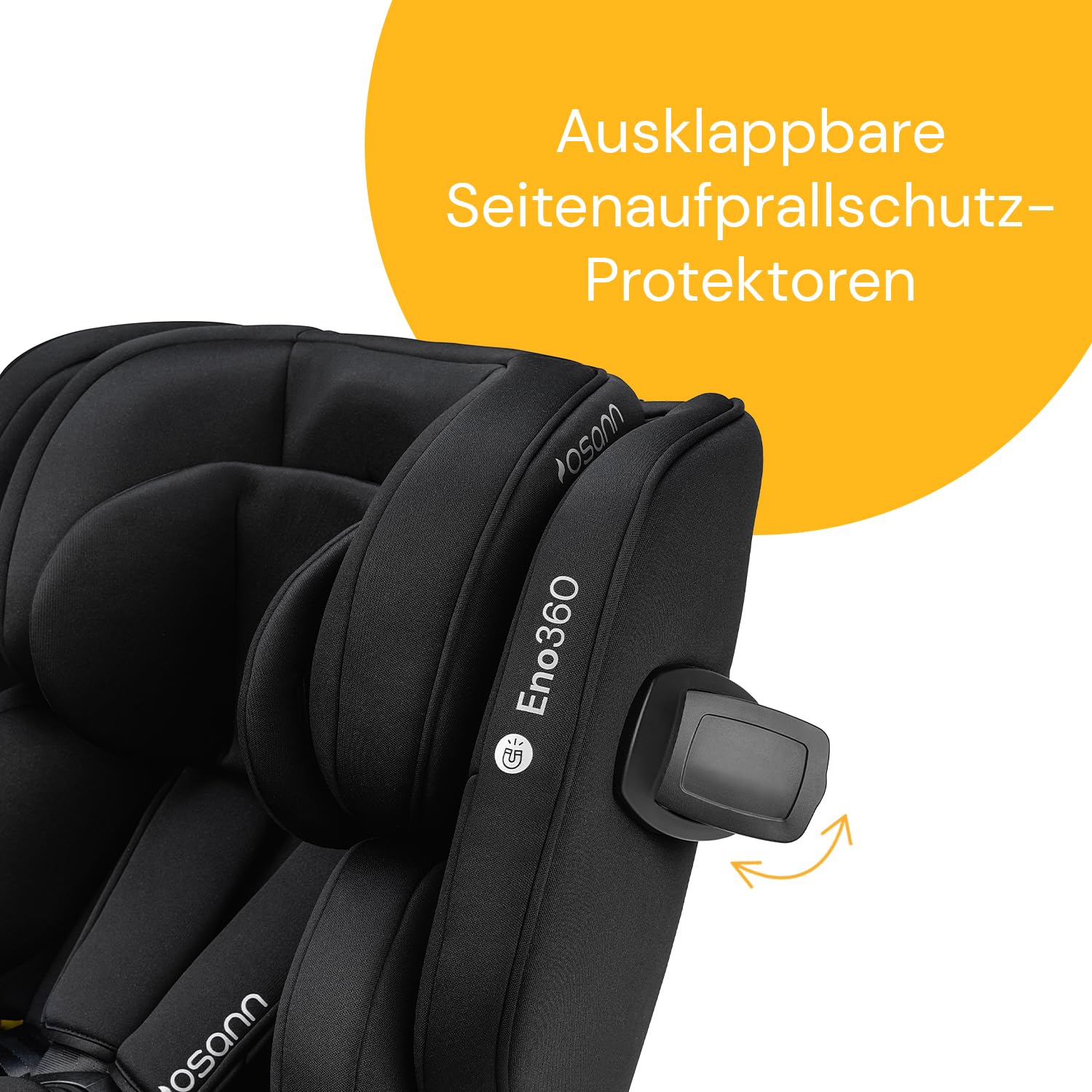 Osann Eno360 i-Size, drehbarer Kindersitz 40-150 cm, Reboarder mit Isofix, Baby Autositz �C Dark Grey Melange