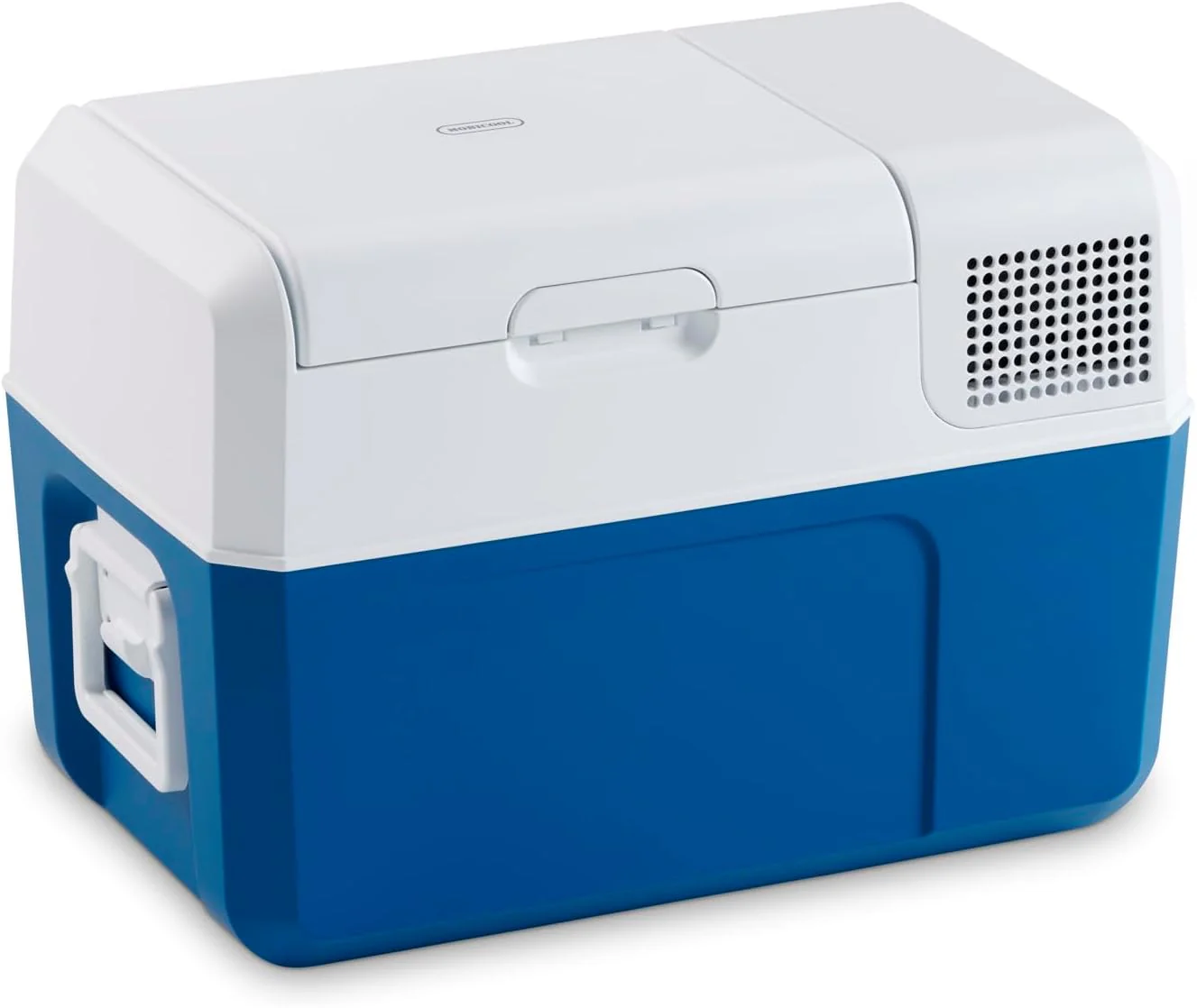 Mobicool MCF40, elektrische Kompressor-K��hlbox, 38 Liter, 12/24/230 V, Mini-K��hlschrank f��r Auto, Lkw, Boot, Reisemobil und Steckdose, Blue
