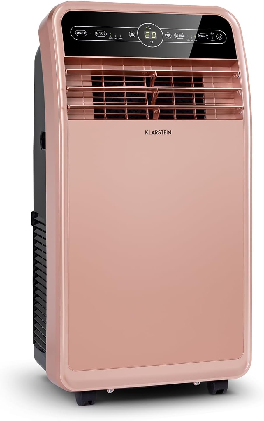 Klarstein Mobile Klimaanlage mit Abluftschlauch, 4-in-1 Klimagerät mit Ventilator, Luftentfeuchter & Nachtmodus, Kleine & Portable Klimaanlage für Wohnung & Büro, App-Steuerung, 12000 BTU