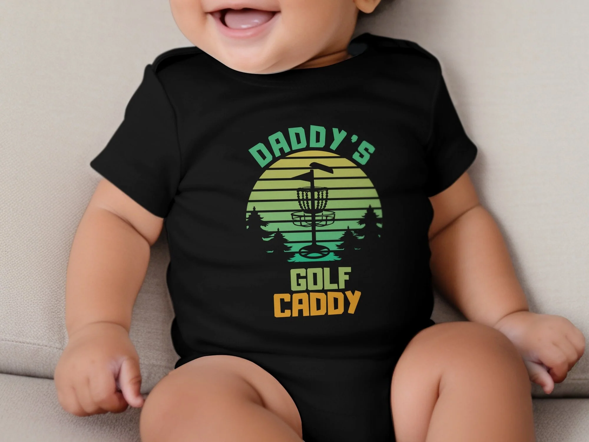 Daddy's Golf Caddy Baby Bodysuit, Cute Disc Golf Baby Romper, Disc Golf Outfit Baby Boy, Gift for Disc Golf Dad