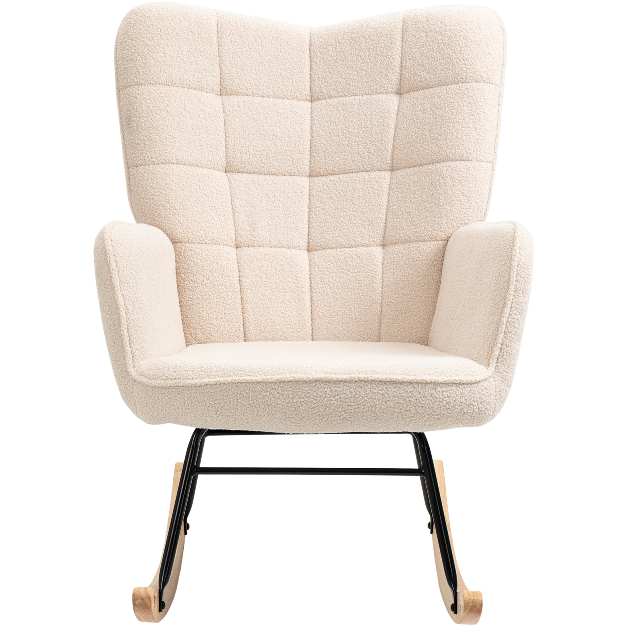 schommelstoel accentstoel tot 120 kg, polyester, beige