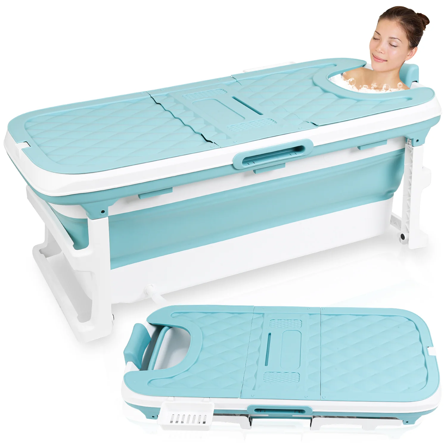 Sonnewelt Faltbare Badewanne mit Abdeckung