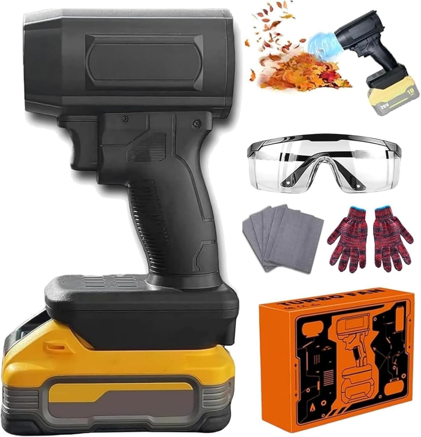 Electric Cordless Turbo Blower 2.0, 140,000 RPM 200 Mph, Lightweight Handheld for Cars and Gardens