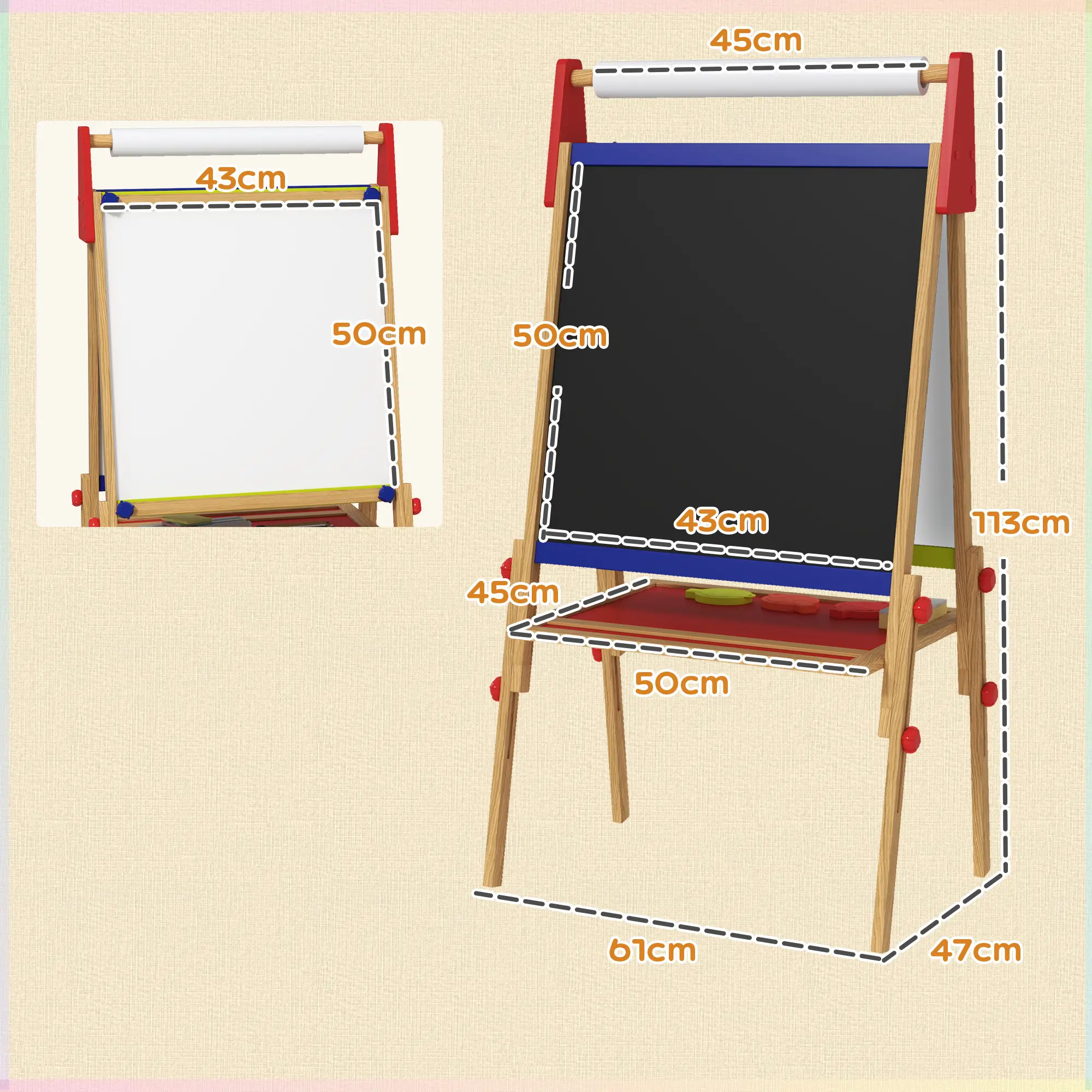AIYAPLAY 3-in-1 kindertafel in hoogte verstelbaar �C natuurhout