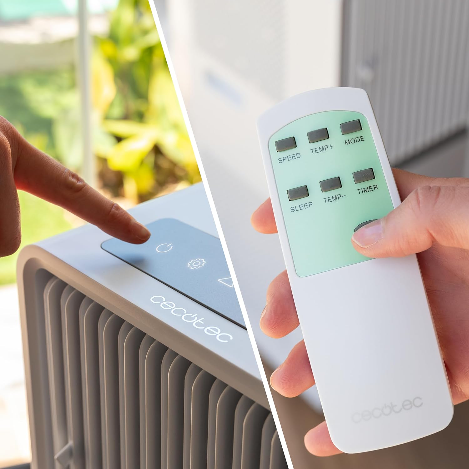 Cecotec - Mobile Klimageräte ForceClima 7550 Style Connected, 7000 BTU, Abdeckungsbereich 20 m2, Fernbedienung, Berührung, LED -Bildschirm, 4 Modi, 2 Geschwindigkeiten, Luftentfeuchter, Timer