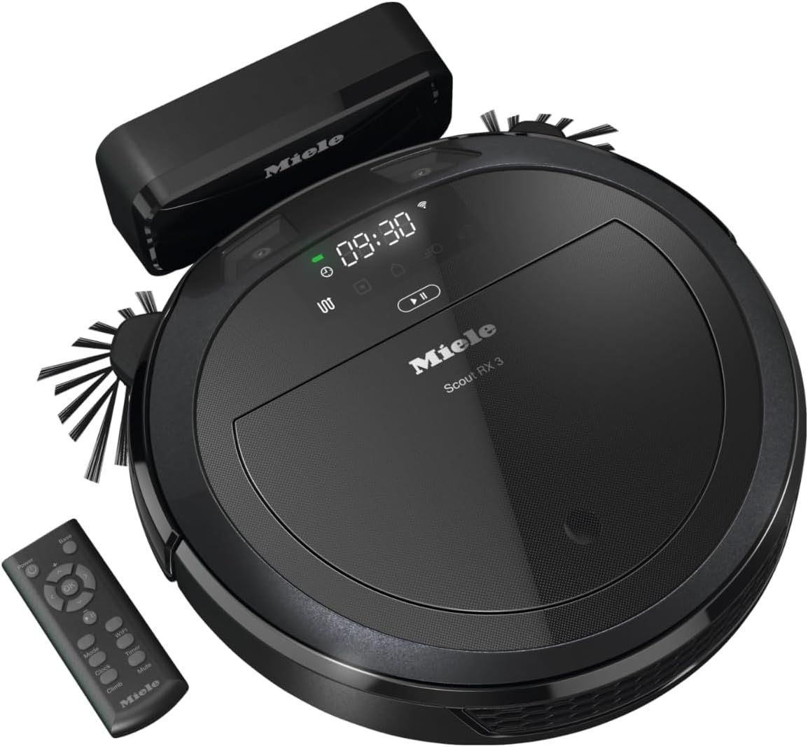 Miele RX3 Slim Robot Vacuum with Smart 3D Navigation & AirClean Filter - Black