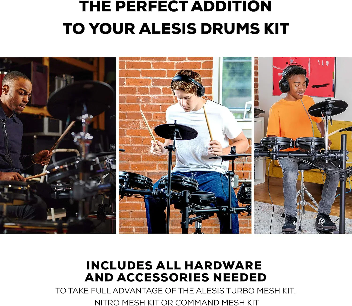 Alesis Turbo Mesh Kit - Electric Drum Set with Over 100 Sounds Mesh Drum Pad