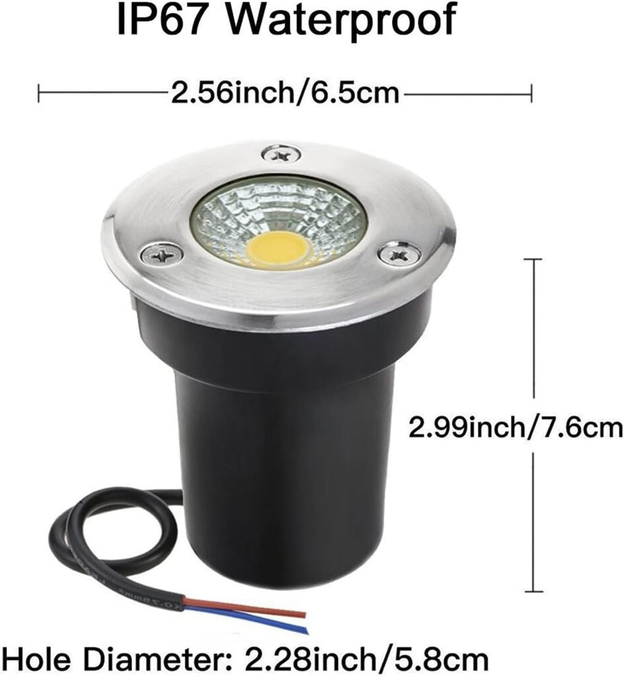IP67 Wasserdichte Bodeneinbauleuchte, 3 W, RGB-Landschaftsbeleuchtung für Einfahrten, Decks, Terrassen und Stufen, unterirdisches Licht für Innenhof-Dekoration