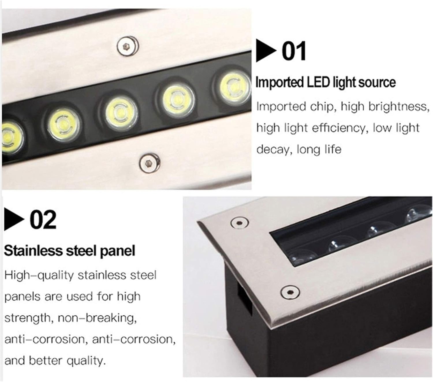 Led Bodeneinbaustrahler Rechteck aussen bodenleuchten IP67 wasserdicht Bodeneinbauleuchten für Außenbereich, Terrasse, Garten, Schwimmbadflur(Blau,36W)