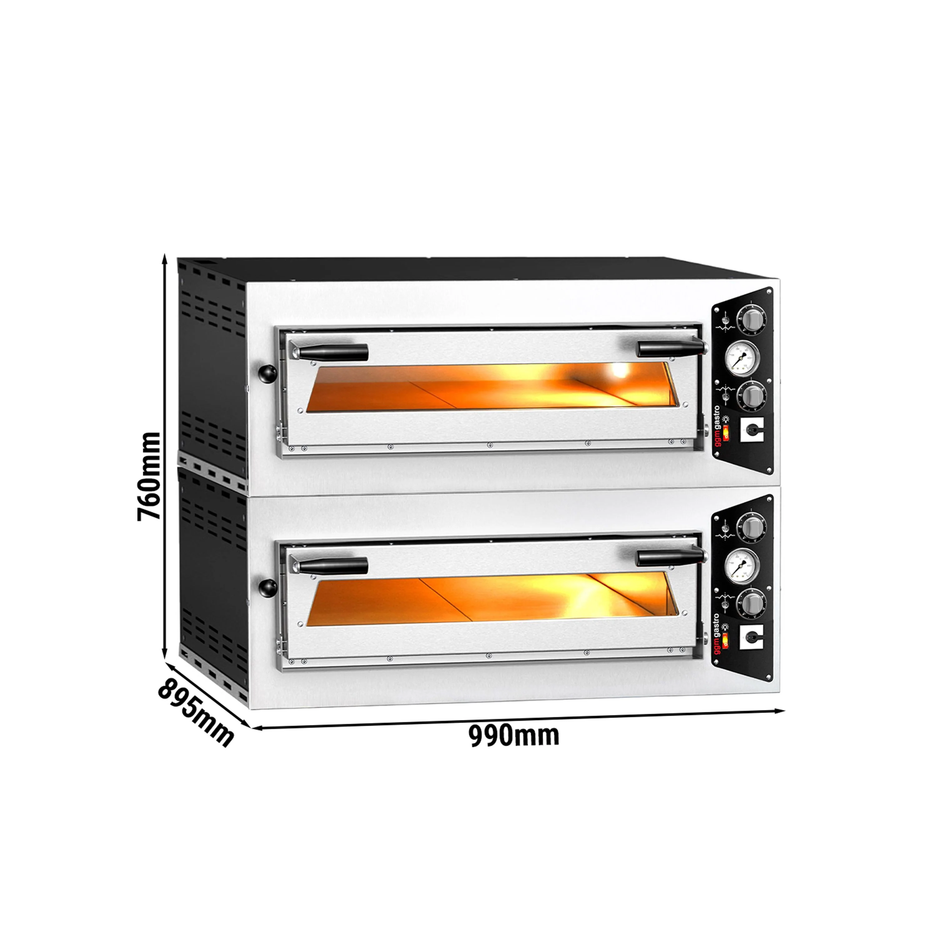 (2 stk.) Elektrisk pizzaovn �C 4 + 4x 35 cm �C Manuell