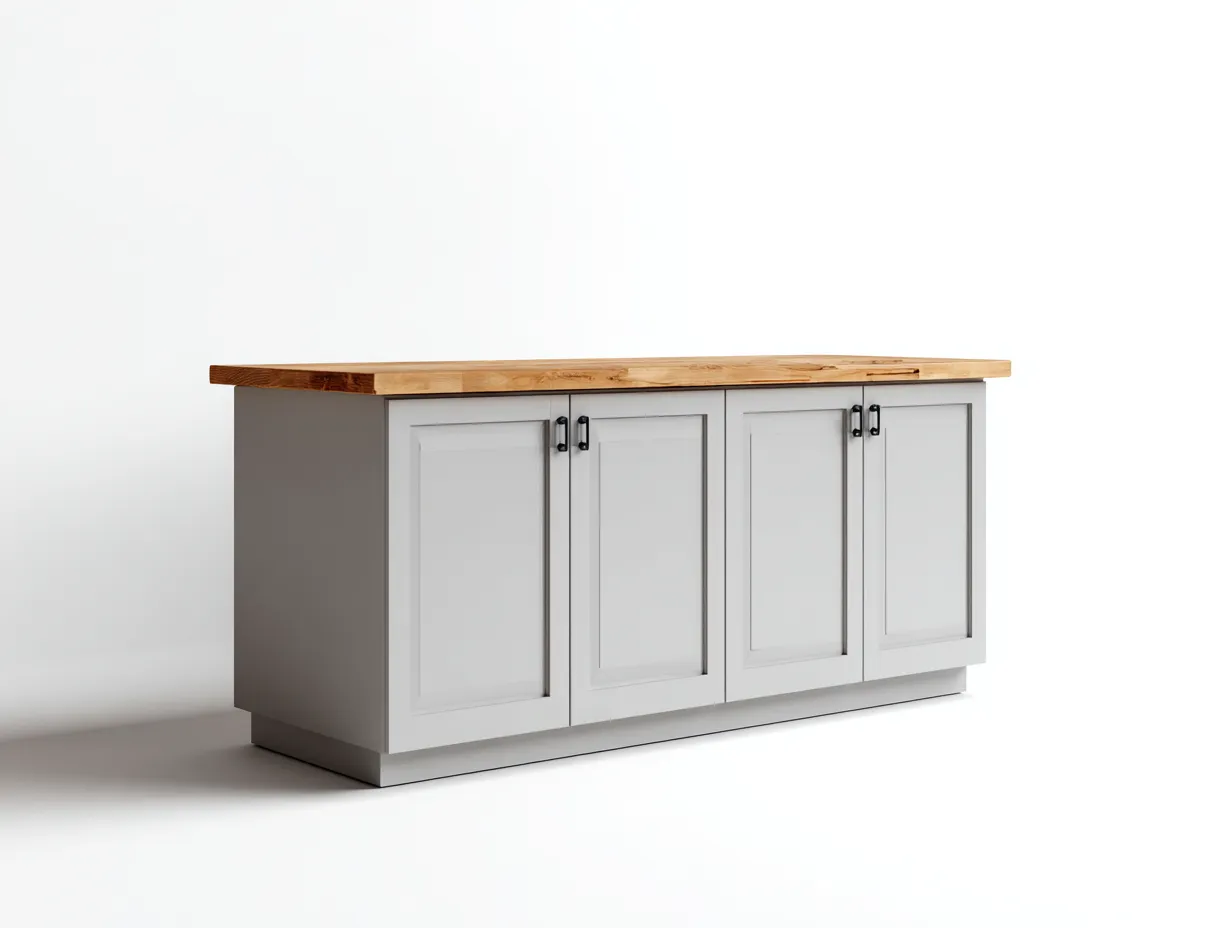 Sideboards-Holzwerkstoff-Massivholz-175x45x82 cm-Weiß-Natur-Landhausstil