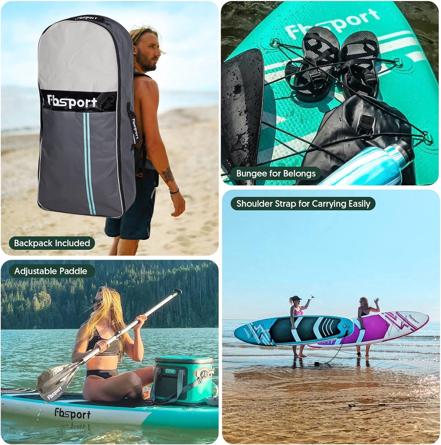Premium-Stand-Up-Paddle-Board, Yoga-Board mit strapazierf?higem SUP-Zubeh?r und Tragetasche | Breiter Stand, Surf-Kontrolle, rutschfestes Deck, Leine, Paddel und Pumpe f��r Jugendliche und Erwachsene