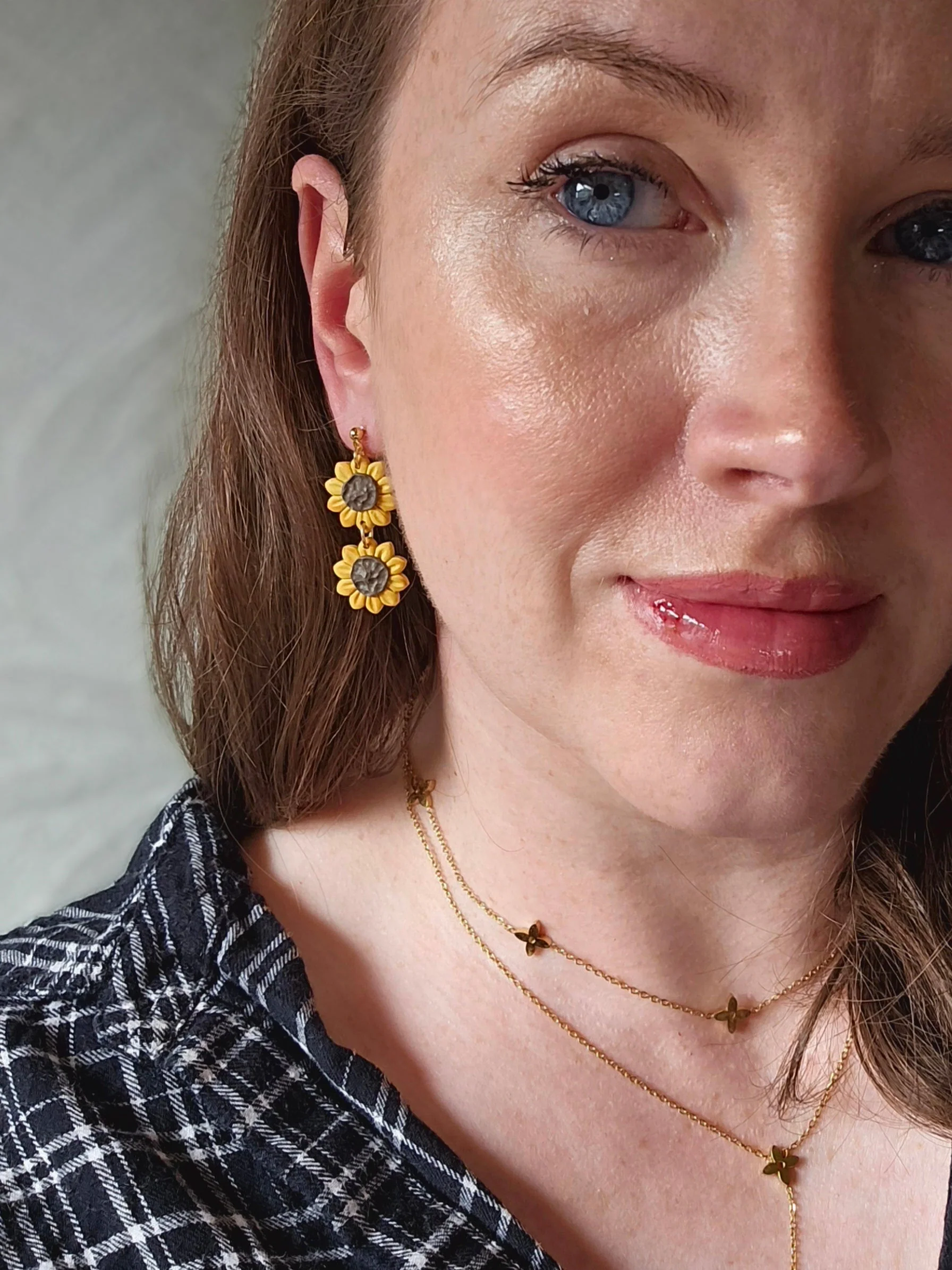 Sunflower dangles| Can be switched for silver and fish hooks