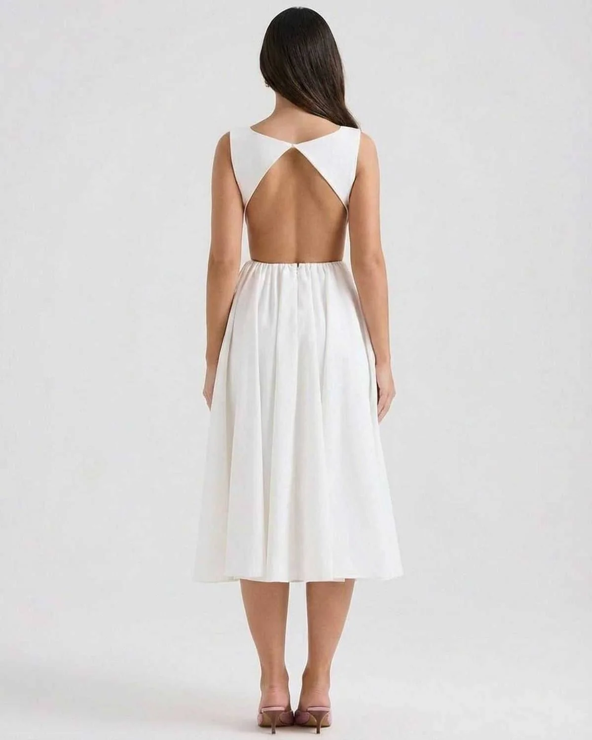 Midi-Kleid f��r Damen mit V-Ausschnitt und femininer Passform