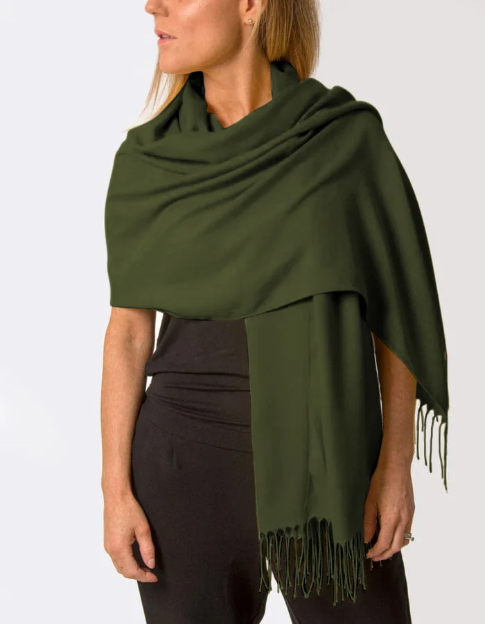 Army Green Pashmina Shawl Wrap Scarf