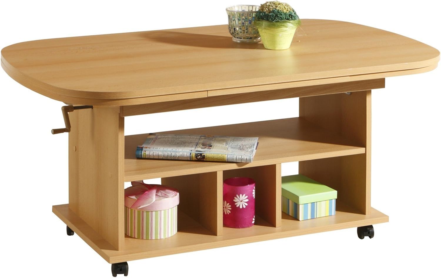 Hela Couchtisch Babsi II Buche | Funktion höhenverstellbar (B/T/H 107x67x50-60)