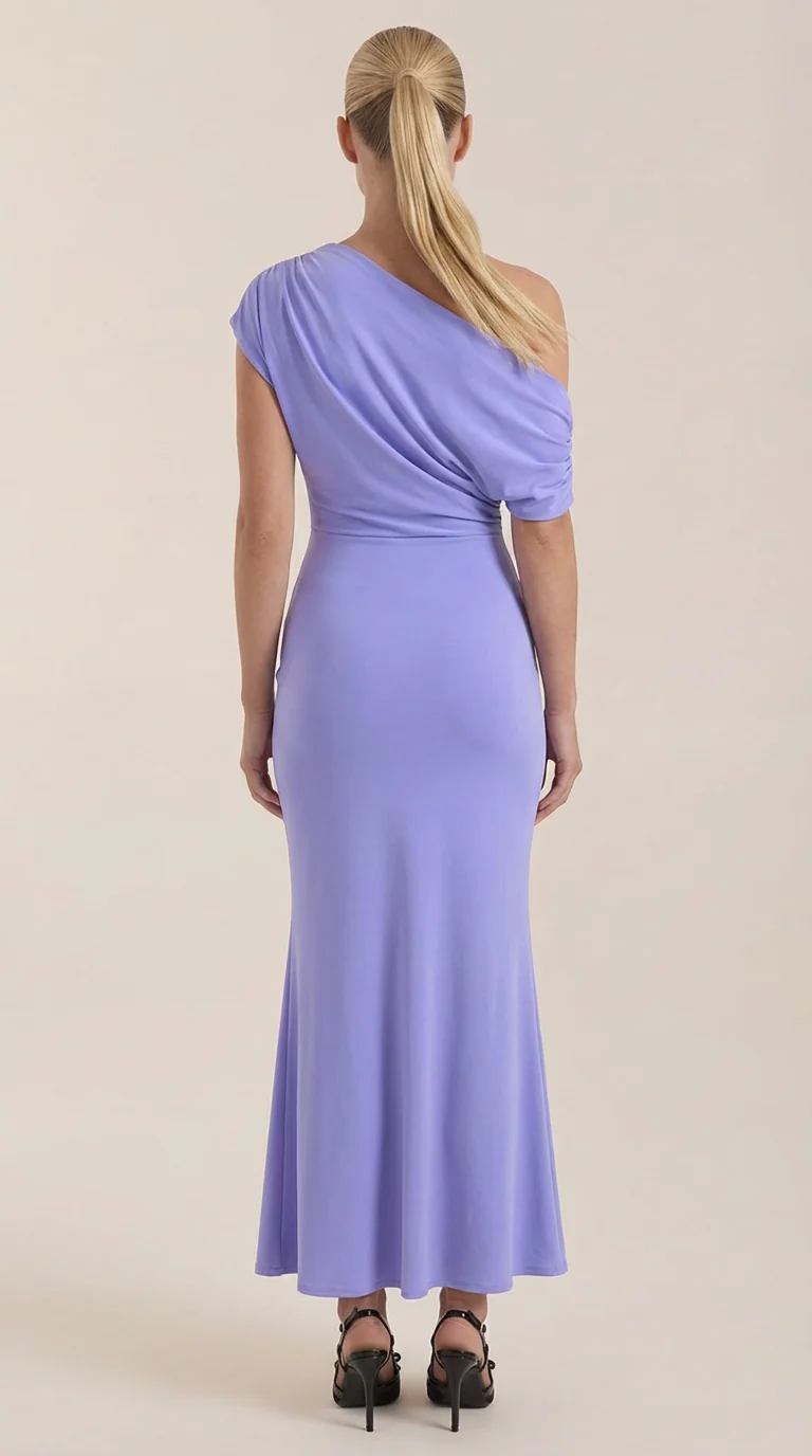 One-Shoulder-Maxikleid