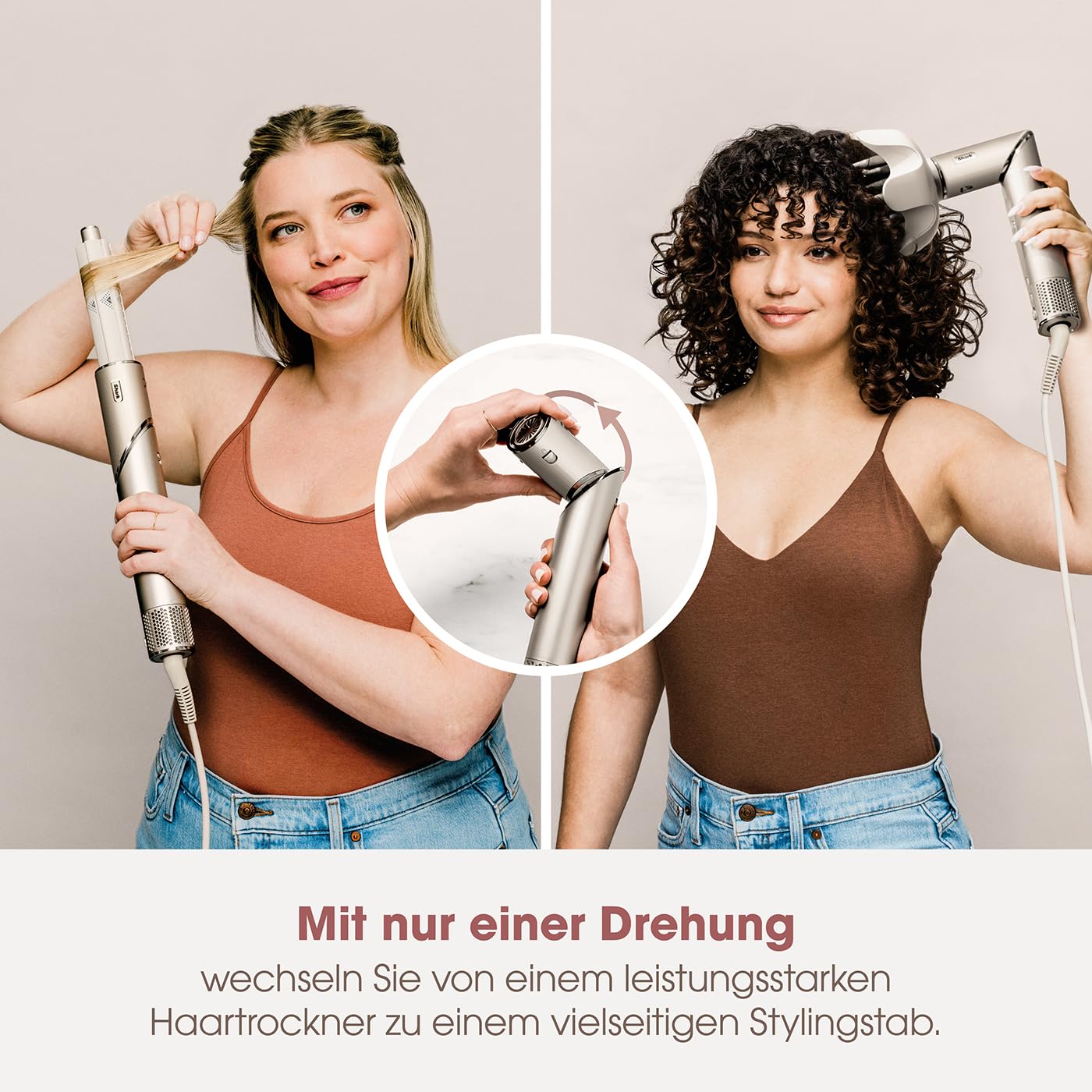 Shark FlexStyle 5-in-1 Luftstyler & Haartrockner, Auto-Wrap-Lockenaufsatz, Paddle-Bürste, Ovalbürste, Konzentrator, Diffusor, Aufbewahrungskoffer, Keine Hitzeschäden, Schwarz/Roségold, HD440EU