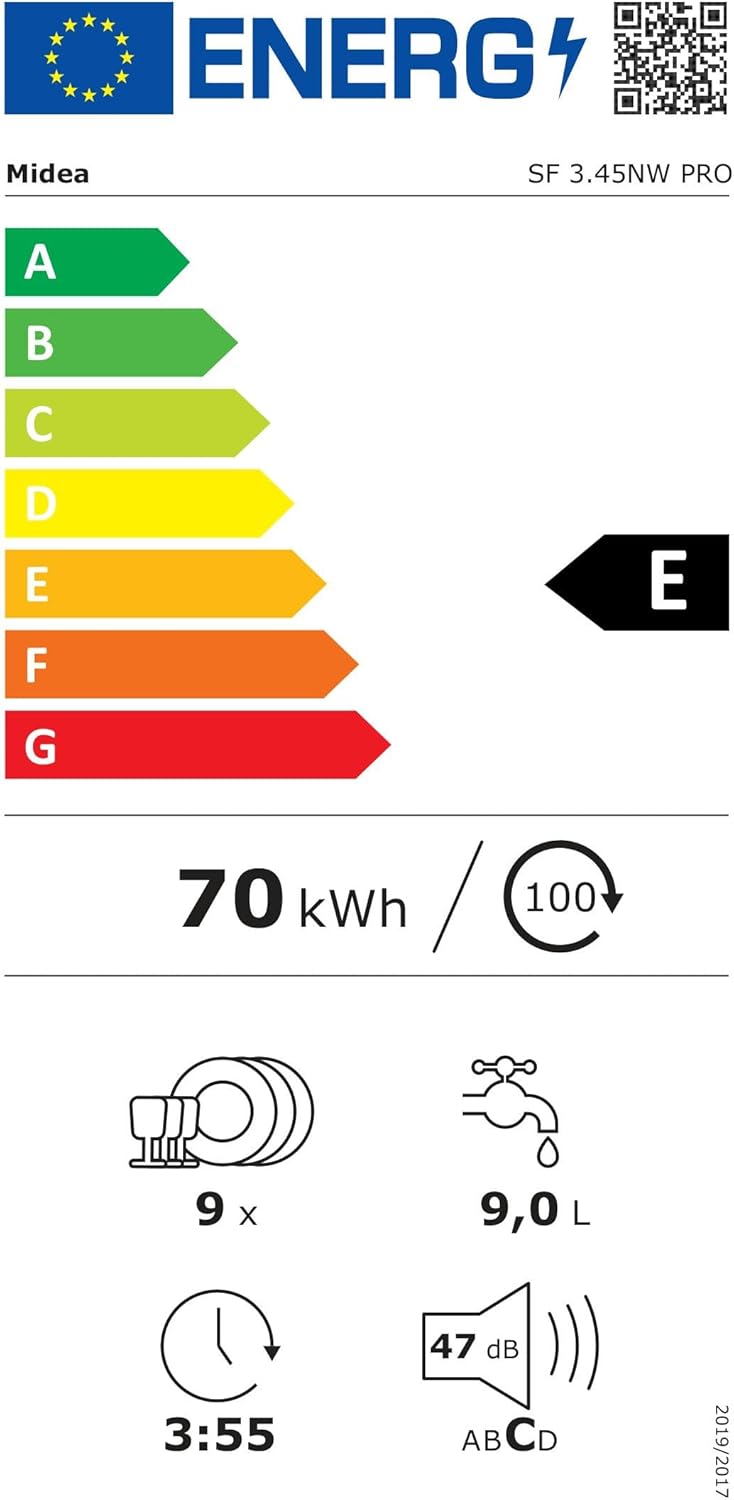 Midea Geschirrspüler Unterbau MDWEU1435XSS-W, 14 Maßgedecke, Spülmaschine 60 cm Teilintegrierbar mit WIFI, Extra Trocknung, 7 Programme, 47dB, 0-24h Startzeitverzögerung, Inox