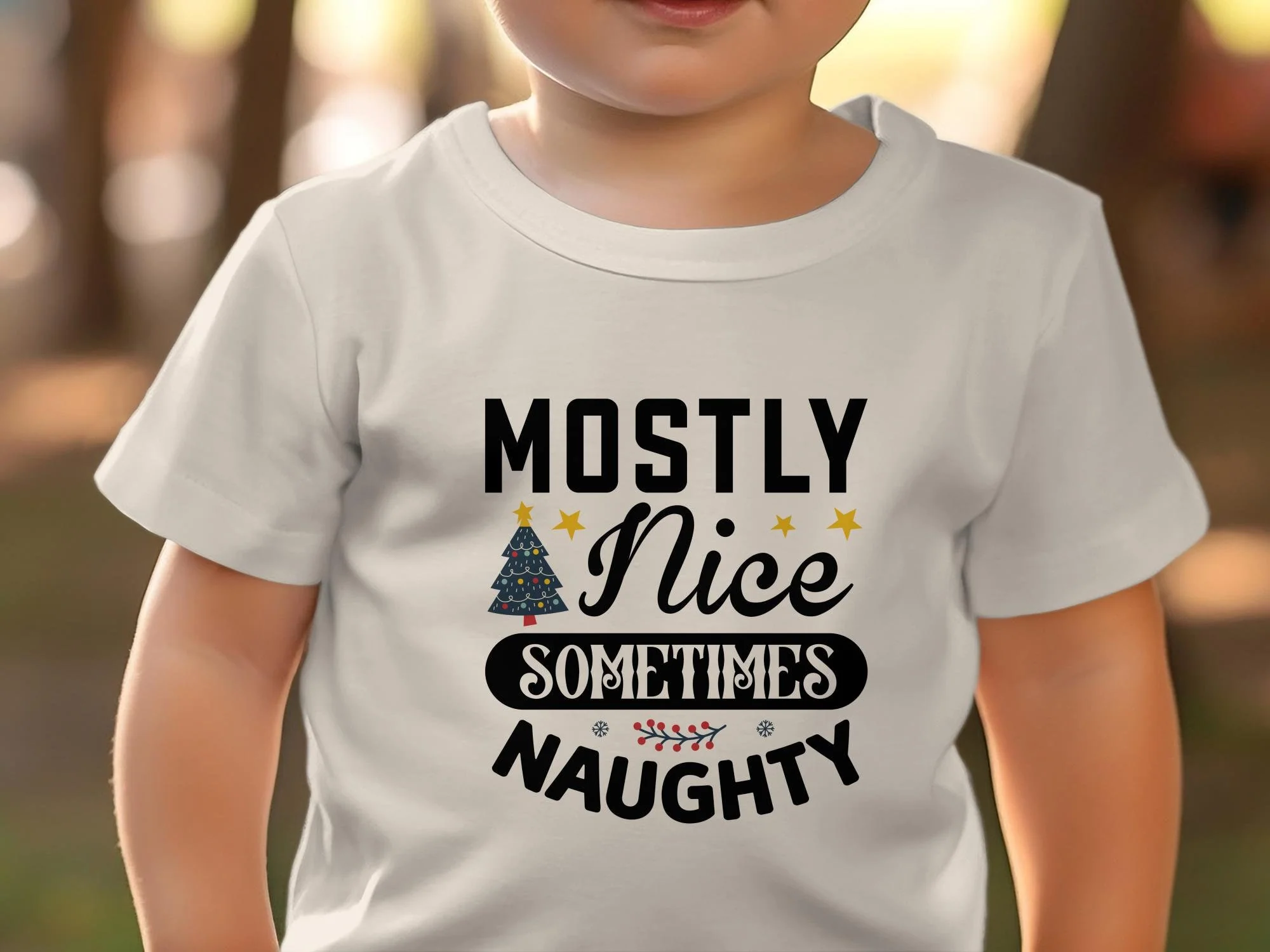 Mostly Nice Sometimes Naughty Baby Shirt, Funny Toddler Christmas Shirt, Funny Baby Christmas Gift