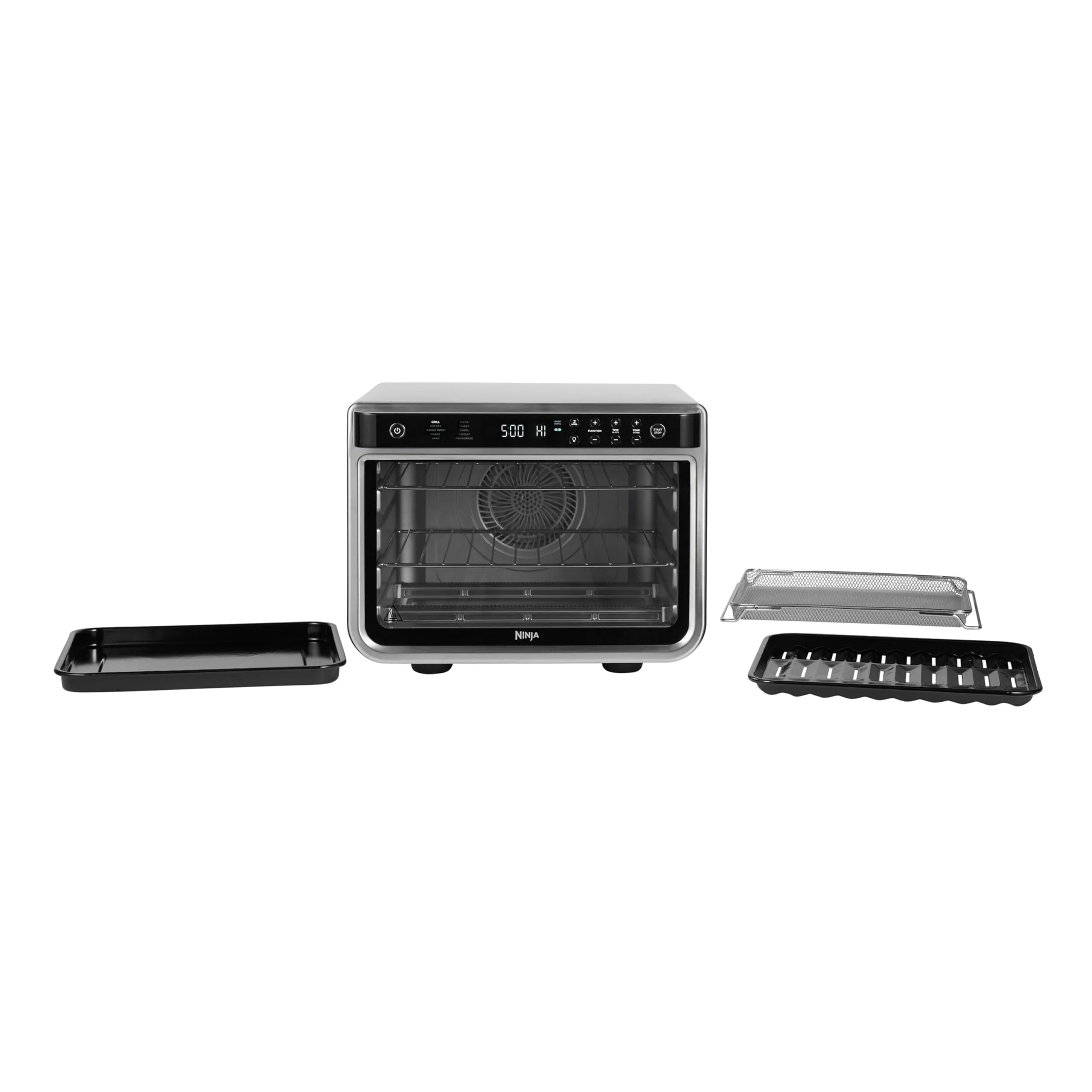 2025 Ninja Foodi 10-in-1 multifunctionele oven, draagbare mini-oven voor aanrecht, multifunctionele oven met 10 kookfuncties; Air Fry, Roosteren, Grillen, Bakken en meer, zilver/zwart DT200EU