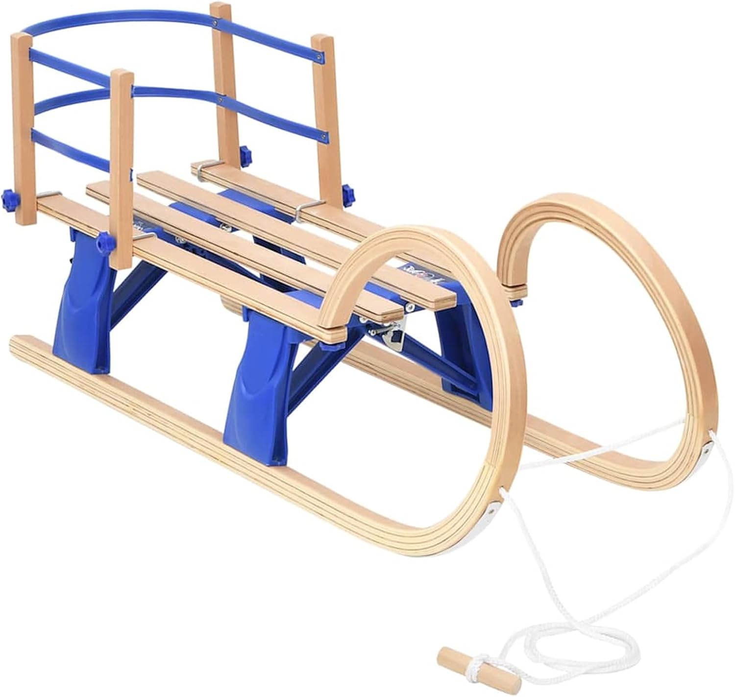 Klappschlitten mit Rückenlehne 110 cm Sperrholz Schlitten Model93700
