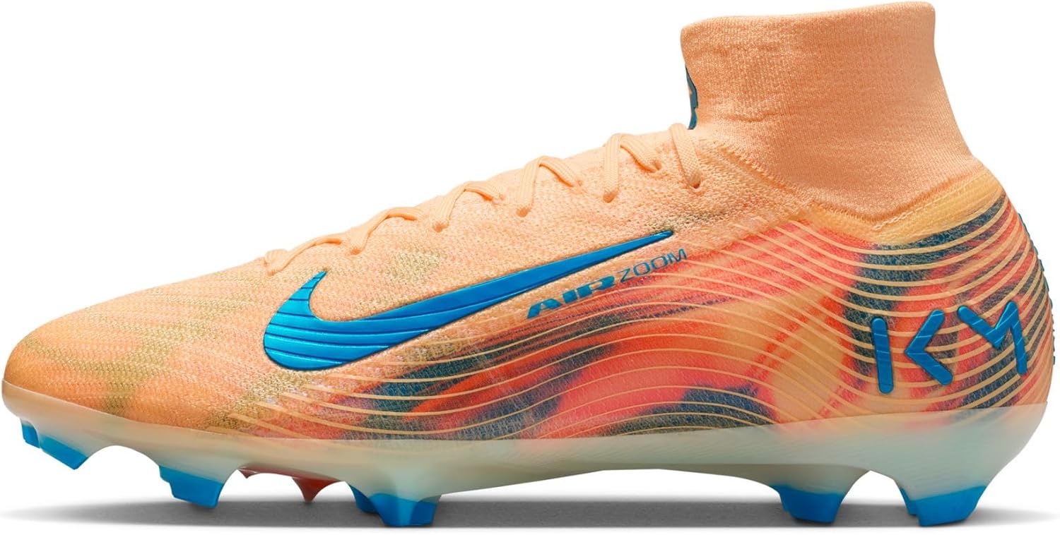 Nike Mercurial Superfly 10 Elite Kylian Mbappe FG High-Top Soccer Cleats (Melon Tint/Igloo/Neo Turquoise)