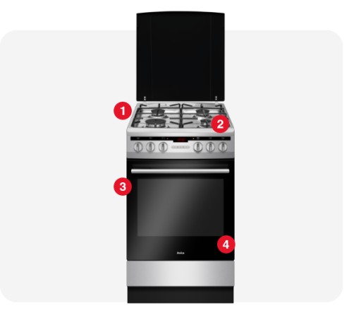 KUCHNIA Gazowo-Elektryczna 50 cm AMICA 57GEH2.33HZpTa(Xx)