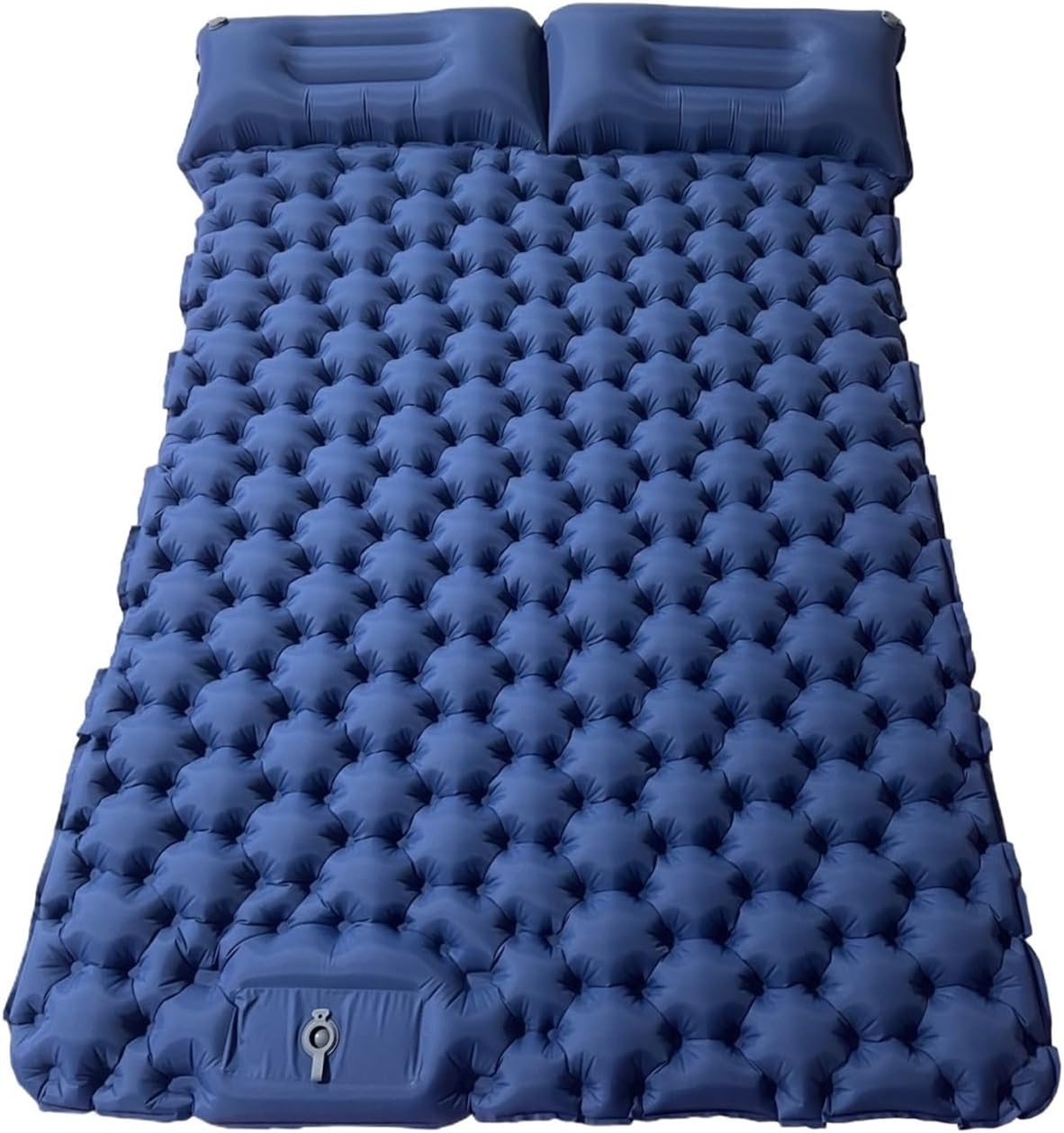 Camping Air Matt Doppel-Isomatte, aufblasbare Matte mit Kissen, Matratze, Wanderung, wasserdicht, faltbar(Navy Blue)