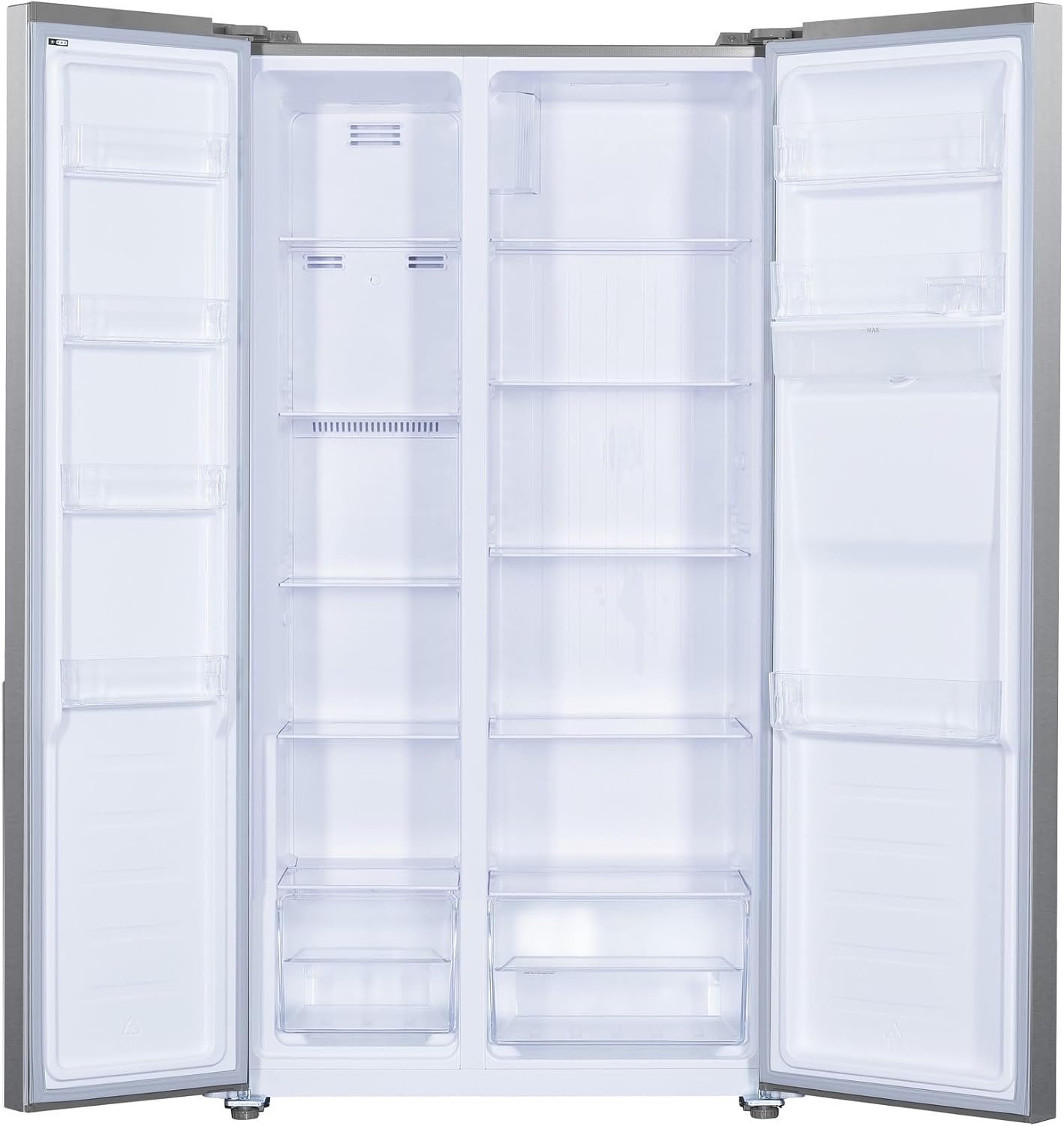 PKM SBS288-151EIXWD Side by Side Kühl-Gefrierkombination | Inox Design | 288 Liter Kühlen | 151 Liter Kühlen | 39dB | NoFrost | Wasserspender | 286kWh | Display | Freistehend