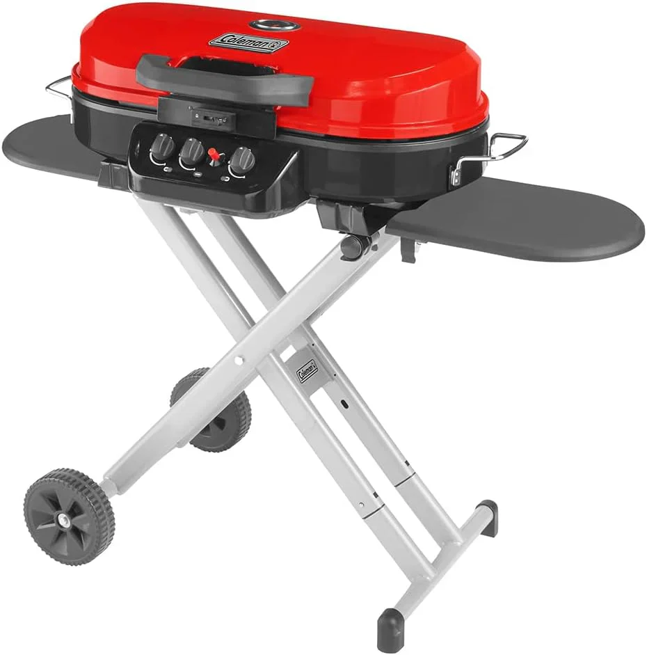 RoadTrip 285 Portable Stand-Up Propane Grill with 3 Adjustable Burners Instastart Ignition 20.000 BTUs