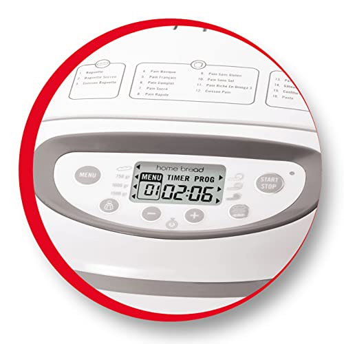 Moulinex OW6101 Home Bread Baguette Macchina del Pane, 1650 W, 1.5 kg, 16 Programmi Automatici, 3 Velocità, Schermo LCD, Macchina per Pane, Pizza, Pasta, Dolci, Marmellate, Ricettario Incluso : Amazon.it: Casa e cucina