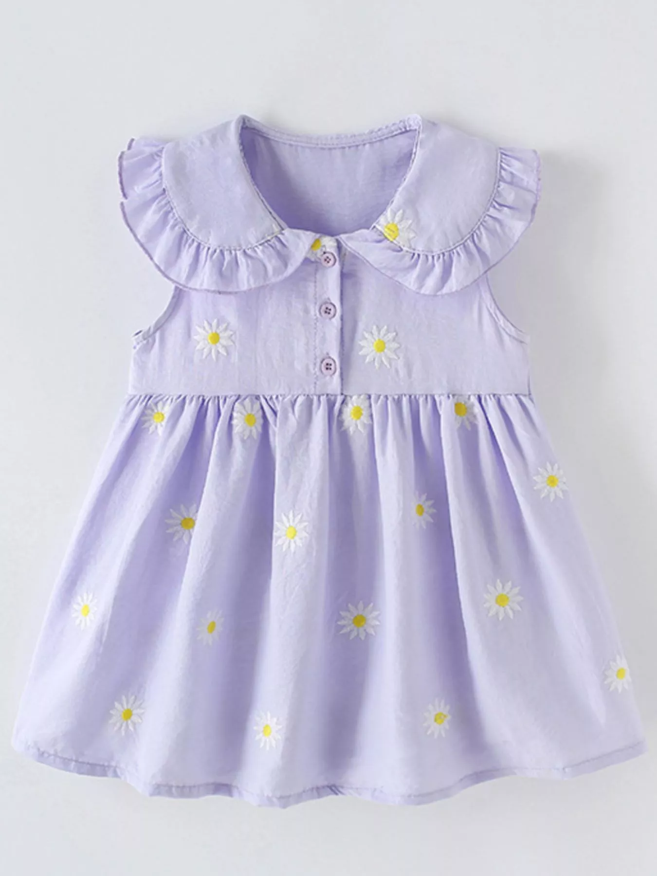 Children's Daisy Peter Pan Collar Sleeveless Dress