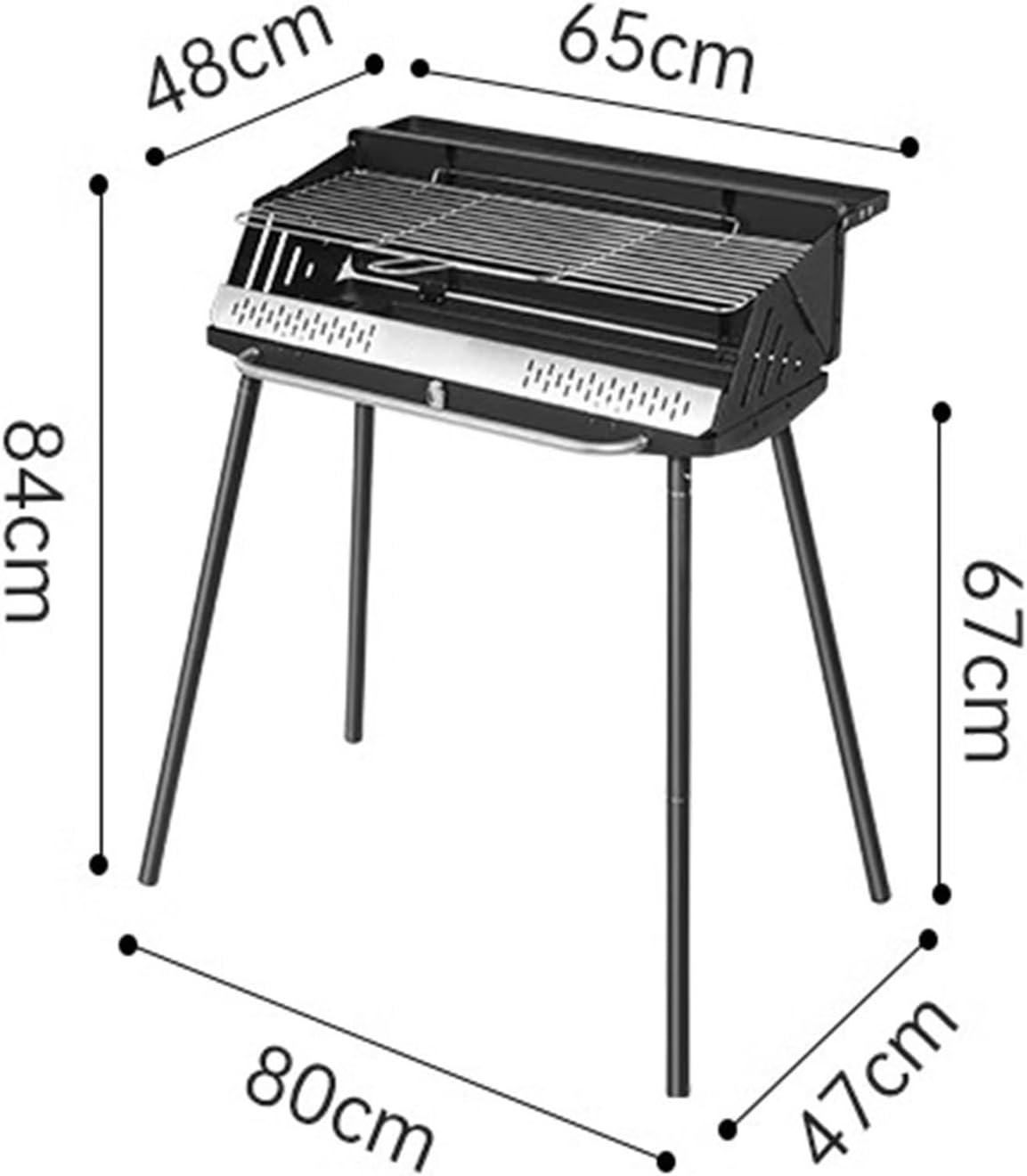 Grill Grillowy Pionowy stojak na grilla Campingowa kuchenka do grillowania Na zewnątrz domu Składany przenośny piec szaszłyków z Grill węglowy