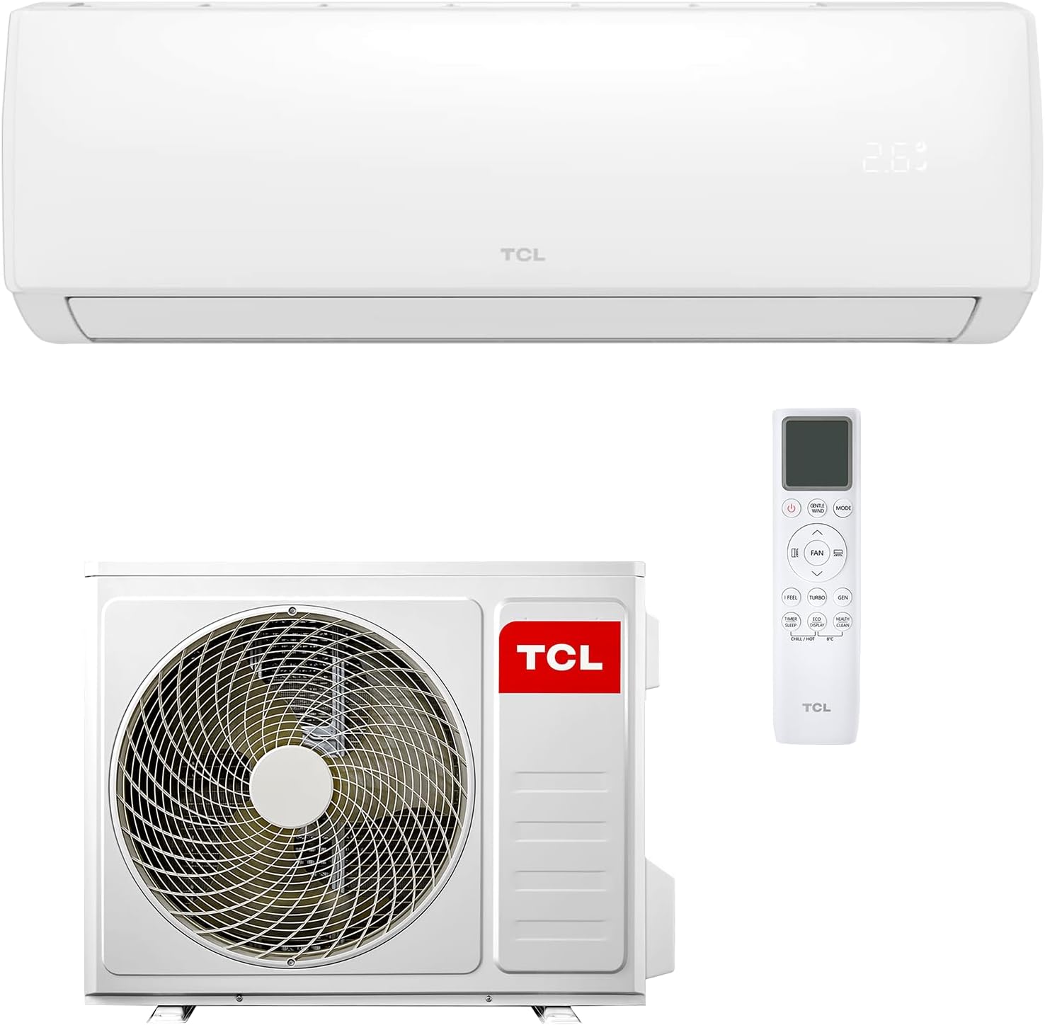 TCL Split Klimaanlage 18000BTU Elite XA73 für Räume bis zu 60m² mit Eco und Turbomodus, 4-Wege-Luftstrom, Kühlen, Heizen, Entfeuchten